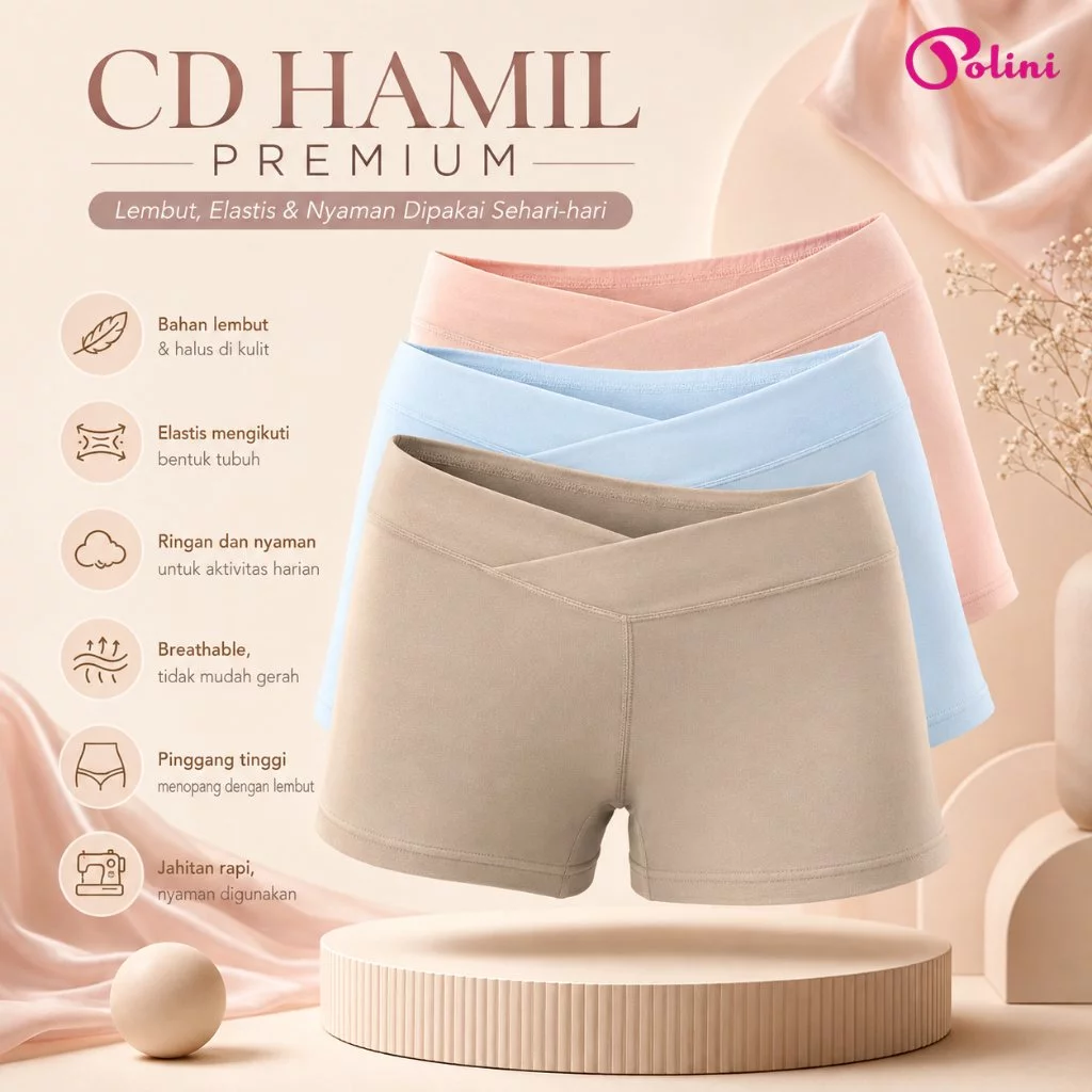 POLINI CD Celana Pendek Short Pants Ibu Hamil Highwaist Premium 12332