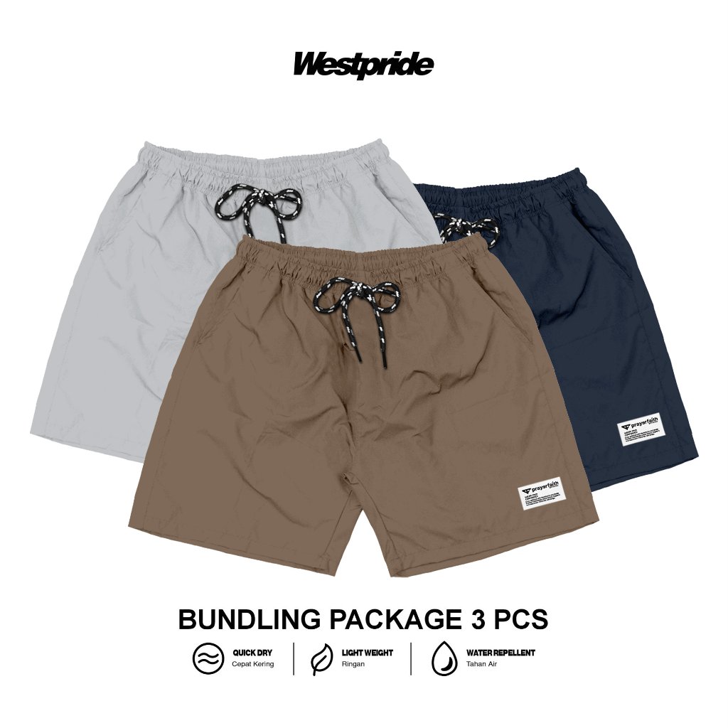 WESTPRIDE - Special Bundling 3 Pcs Celana Pendek Pria Quickdry