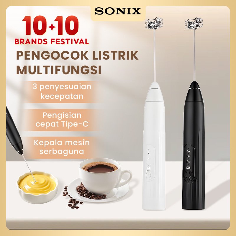 Sonix Electric Mixer SEM01 Milk Frother Telur Pengaduk Hand Mixer Mini 2in1 Portable