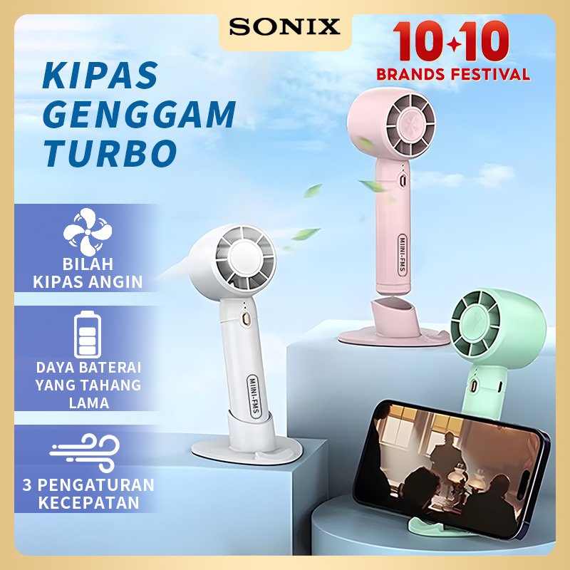 Sonix Mini Fan SF01 Portable Semi-Conductor Cooling Tech 2-in-1 Turbo Kipas Angin Genggam