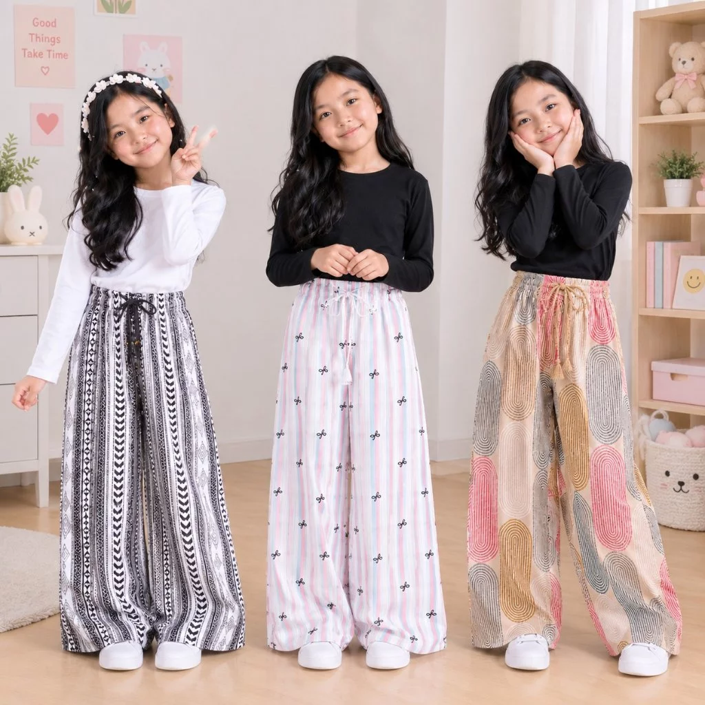 Celana kulot Anak Stripe Bahan Katun - Every day Pants Stripe Kids - Celana Kulot anak