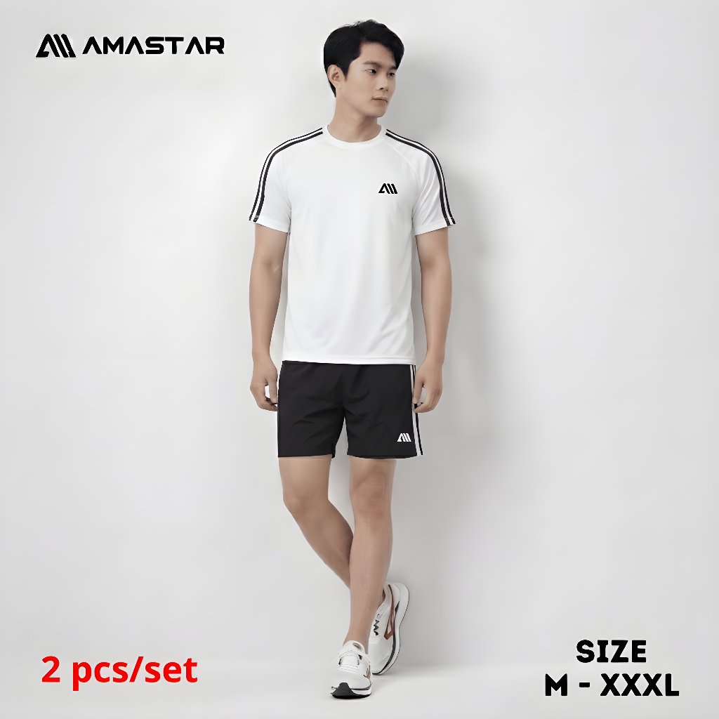 AMASTAR Orion Strips 1set Kaos Olahraga Pria Running Unisex