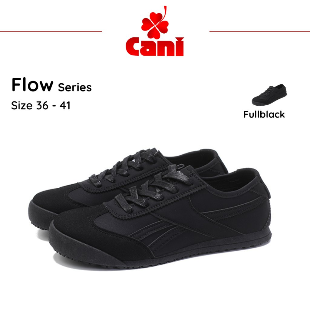 (GAJIAN SALE) [NEW ARRIVAL] Cani Flow Sepatu Wanita Sneakers Kets Hitam Daily Fashion