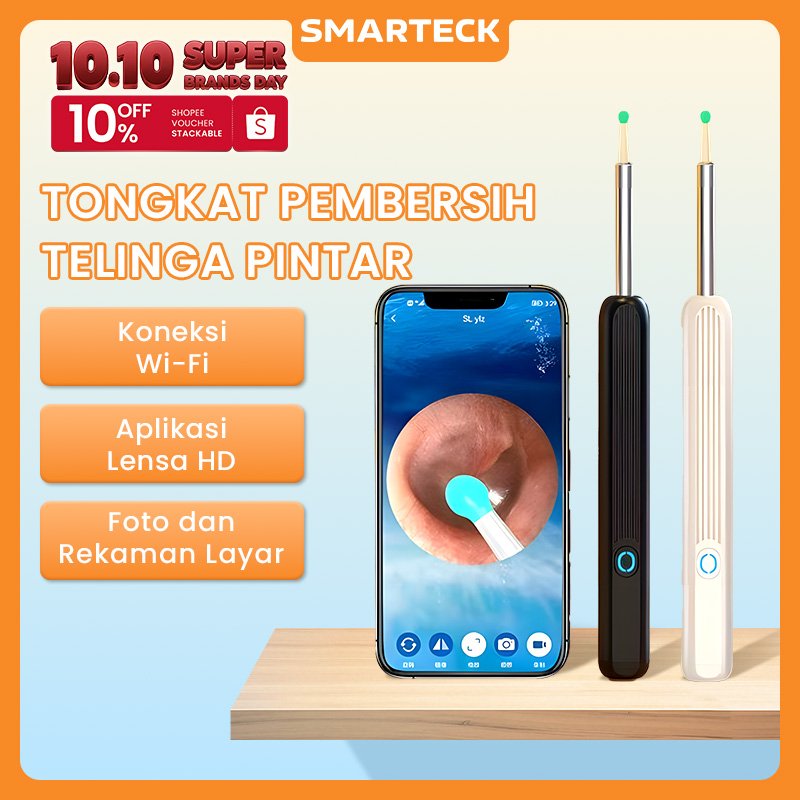 Smarteck Pembersih Telinga Korek Kuping Kamera SNE03 LED smart Visual Ear Stick HD