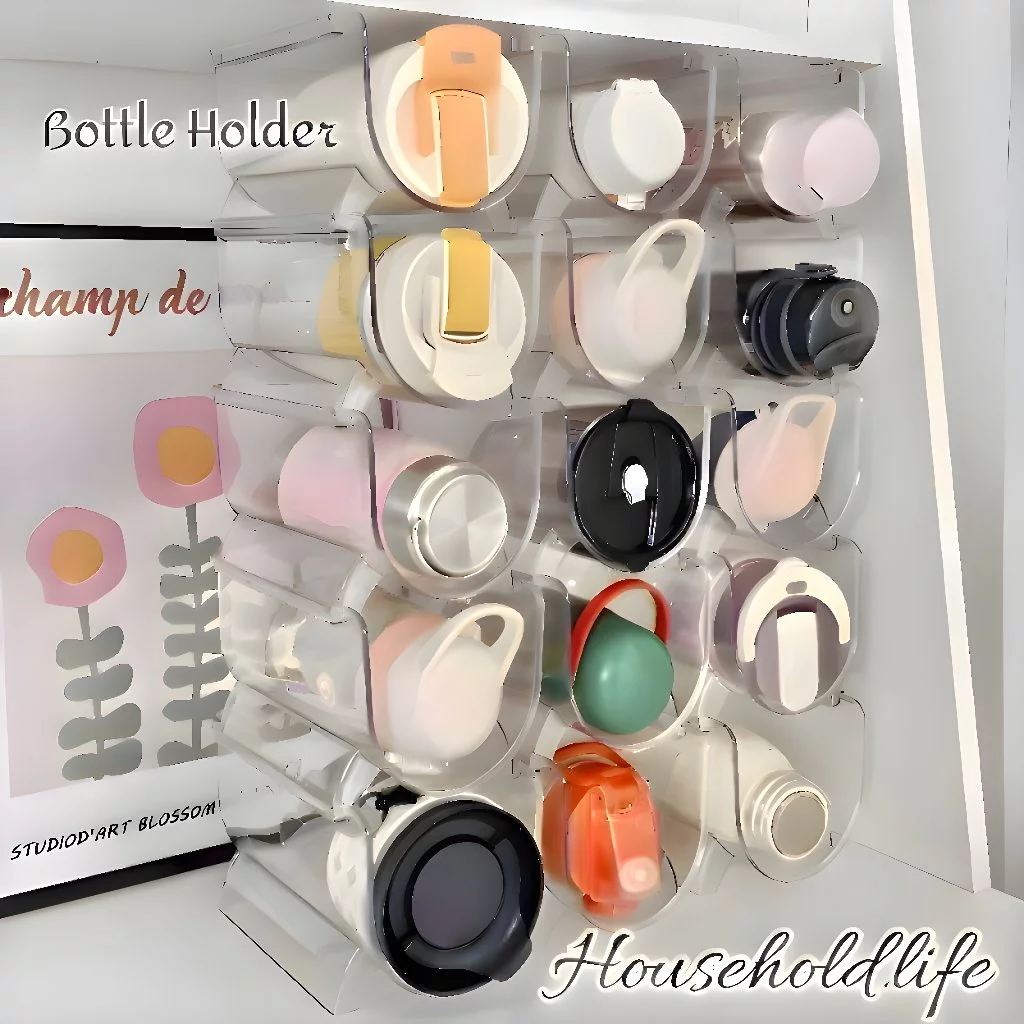 Botol Holder Acrylic Tempat Penyimpanan Botol Storage Bottle Transparant TY-01012-4