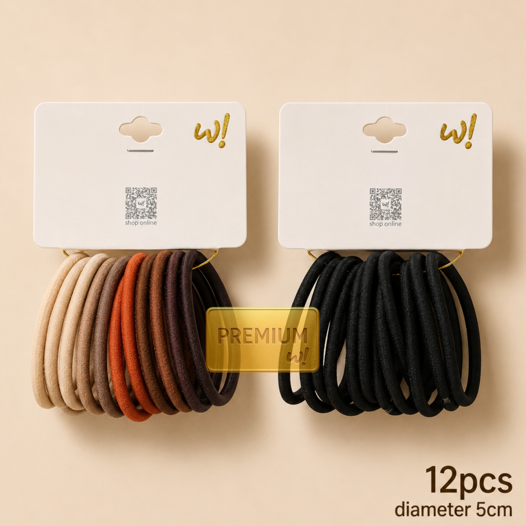 W! Accessories Ikat Rambut Hair Ties Scrunchie Velvet Gold Coklat Hitam Premium Elegant
