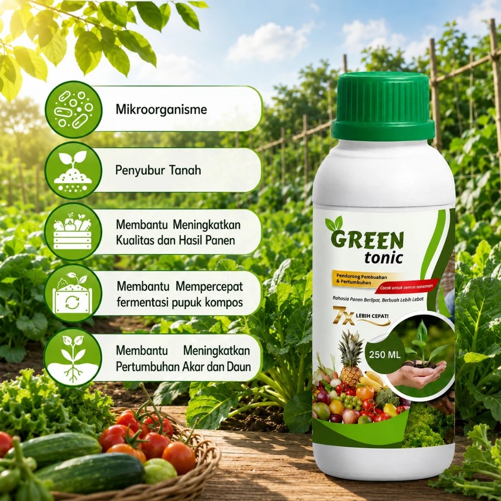 Pupuk Organik Cair Green Tonic 250 ML  Booster Mikroba Nutrisi Kalsium Kalium