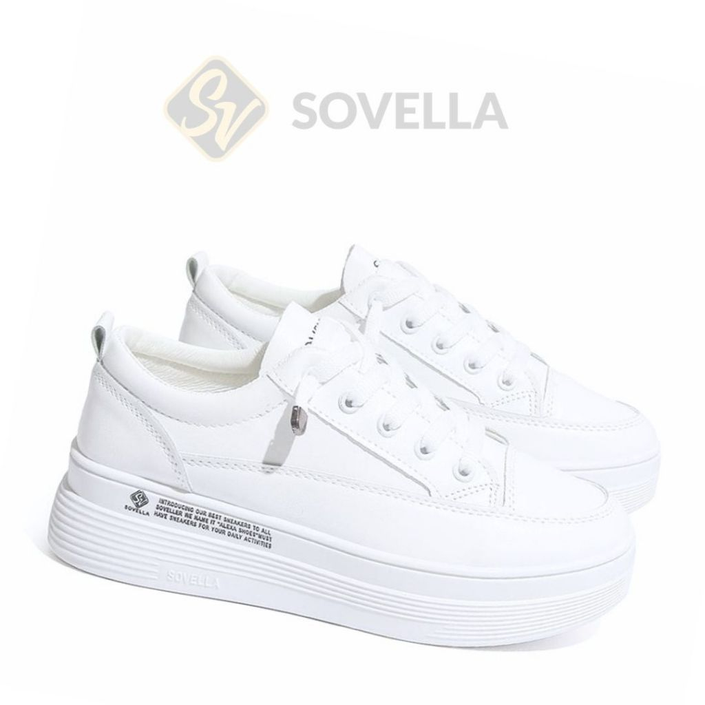 SOVELLA Alexa Sepatu Sneakers Olahraga Sport Kets Putih Hitam Wanita SP1901