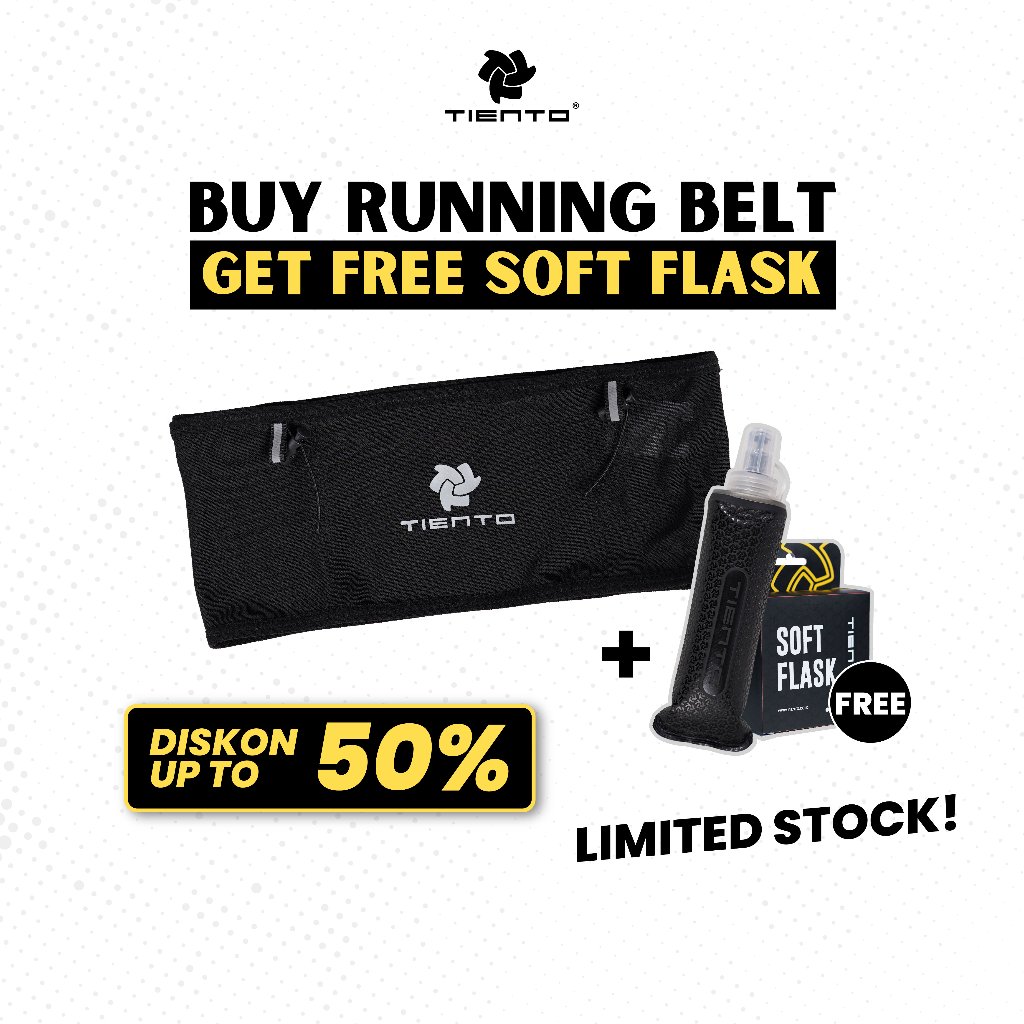 Tiento Running Belt FREE SOFTFLASK Sport Accessories Tas Pinggang Elastis Botol Minum