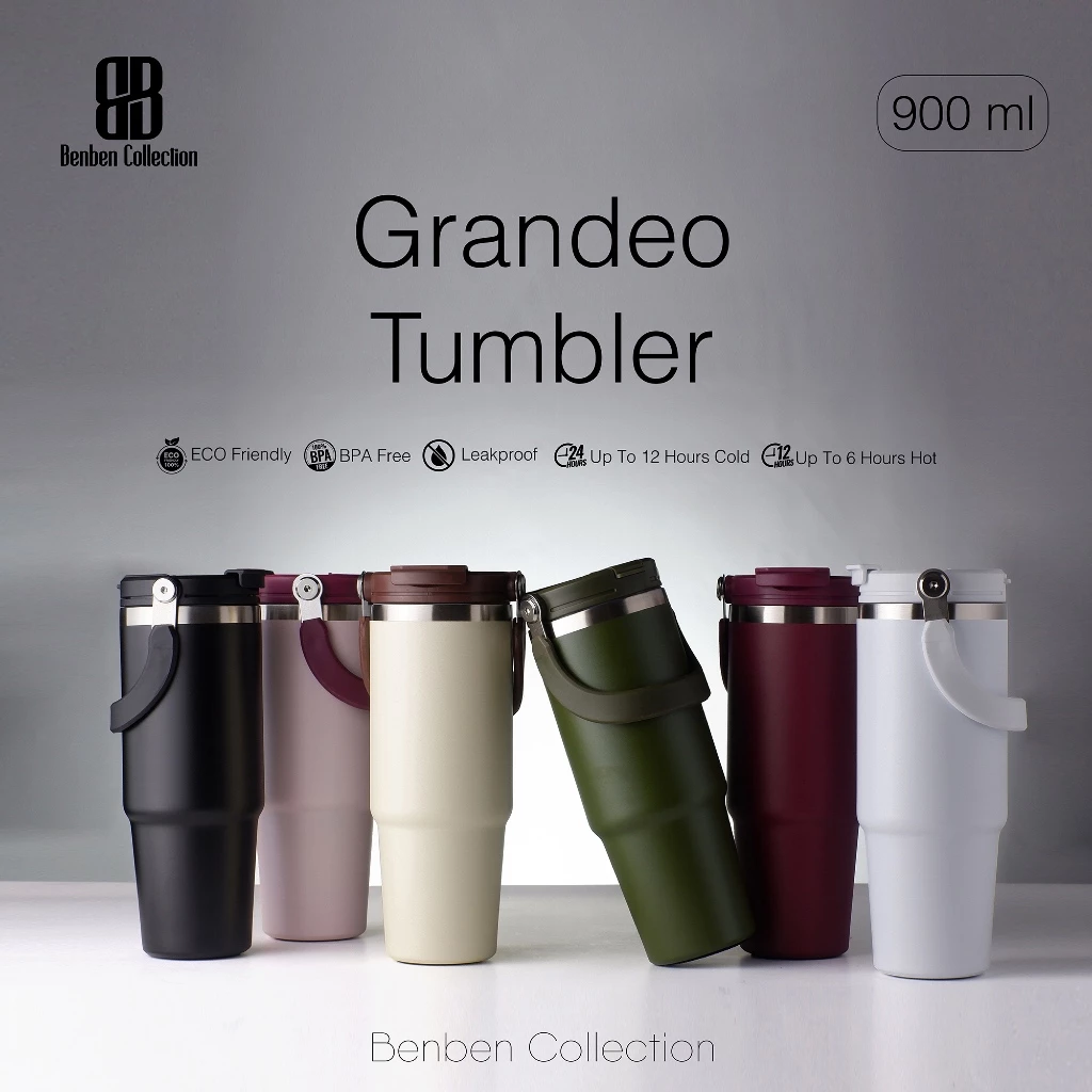 BenBen Co Grandeo Tumbler 900 ml Stainless Steel Water Bottle Botol Minum Tahan Panas & Dingin