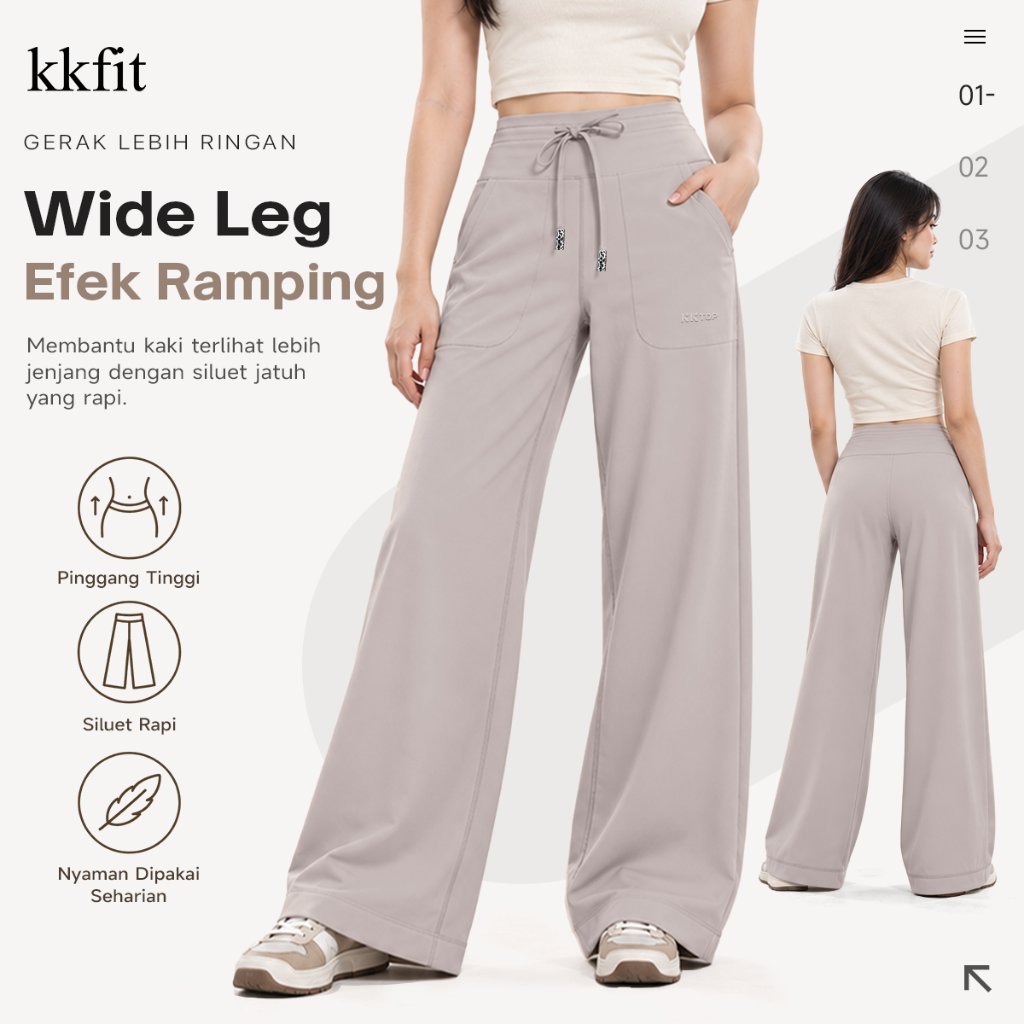 KKFIT Celana Wanita Oversize Celana Training & Casual Nyaman untuk OOTD & Hangout (X006)