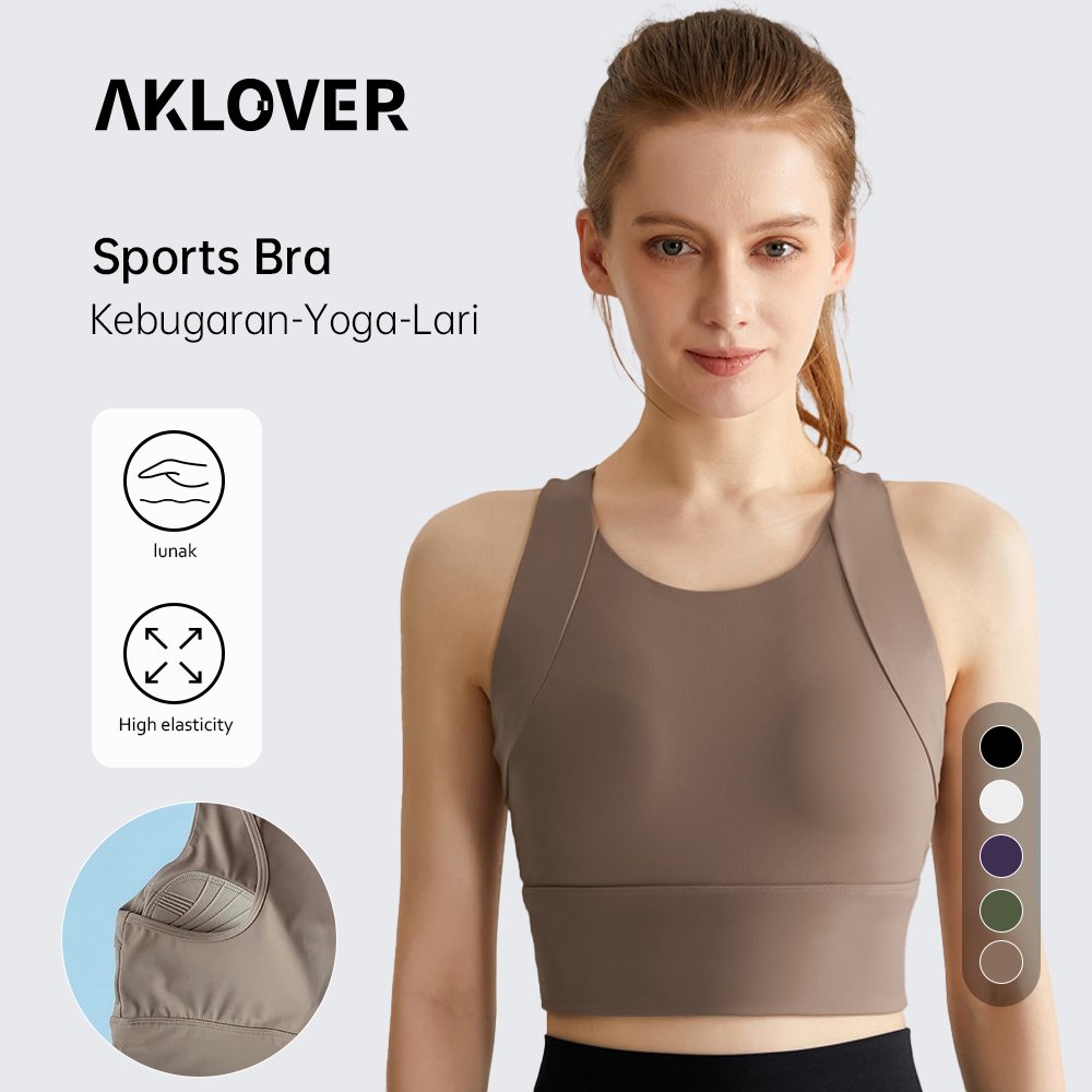 AKLOVER Sport Bra Gym Bra Olahraga Push Up Wanita Tanpa