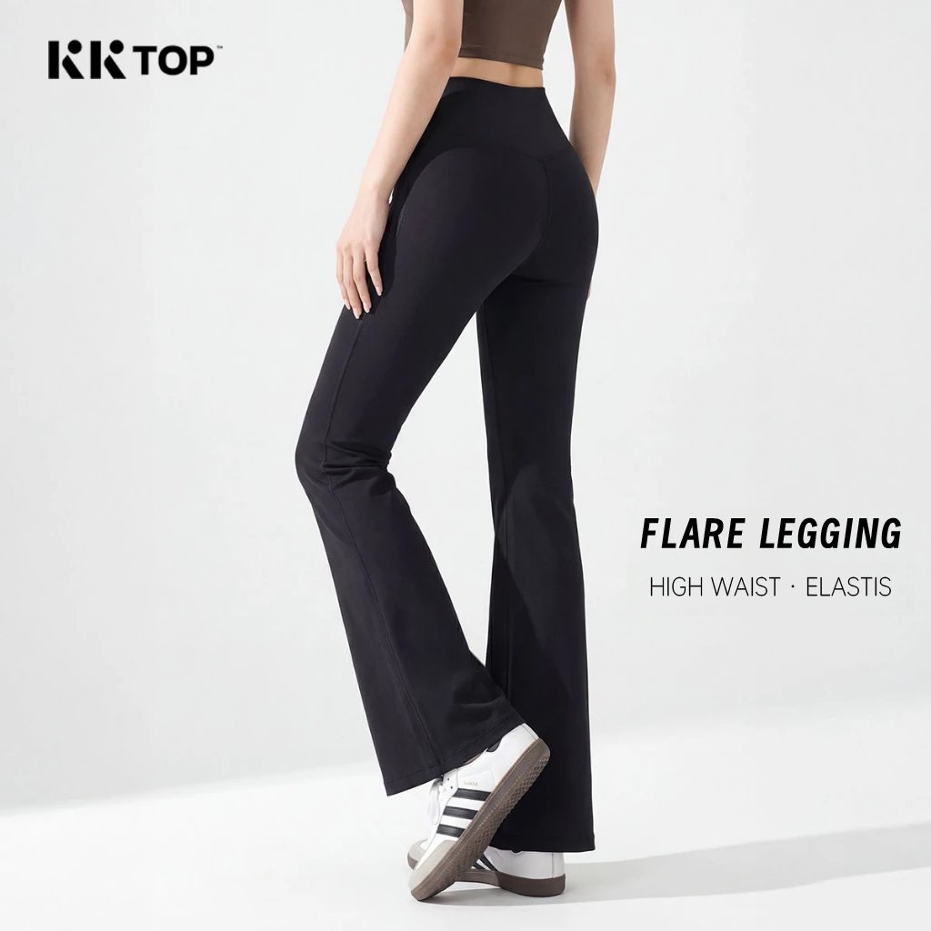 KKTOP -Celana Olahraga Yoga Wanita Legging Sport Celana Cutbray Olahraga High Waist Pants