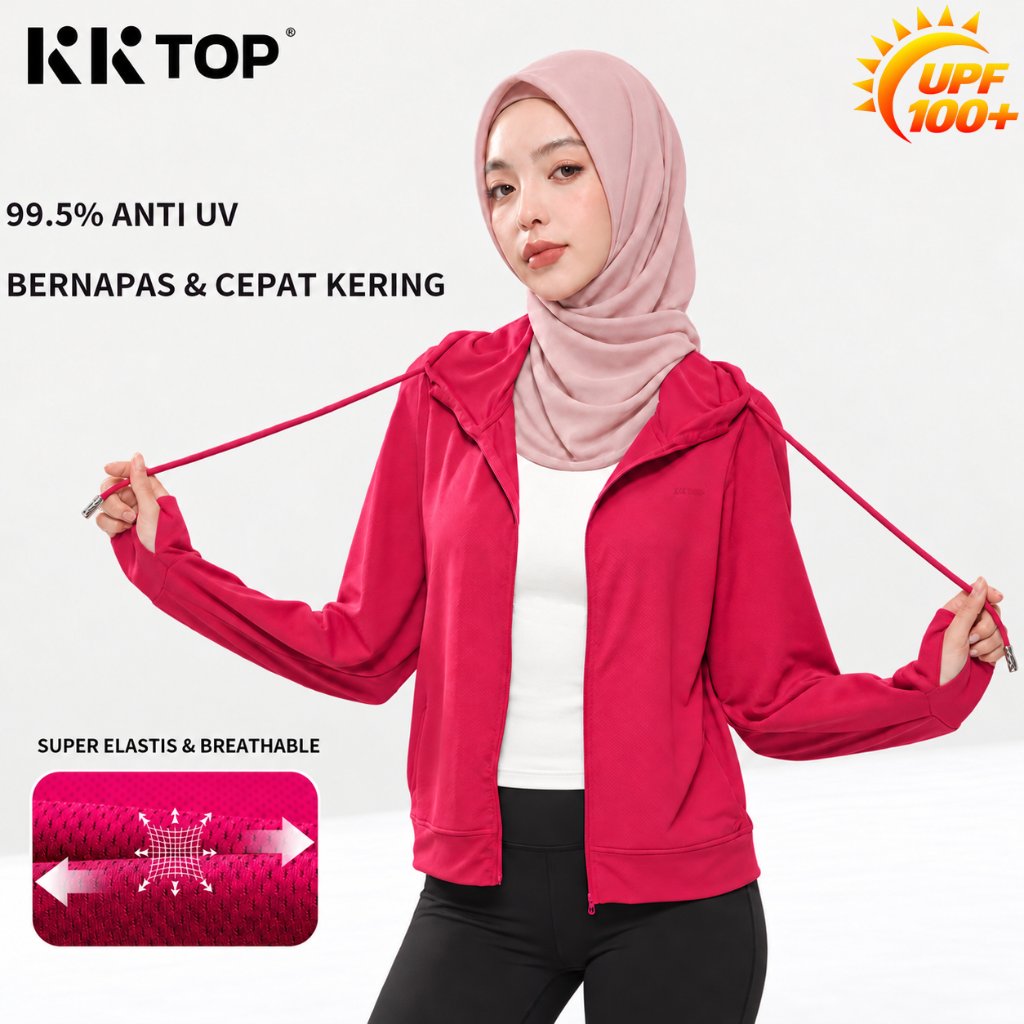 KKTOP-Jaket Anti UV Wanita Hoodie Olahraga Jaket Airism Sport UPF100+(J010)