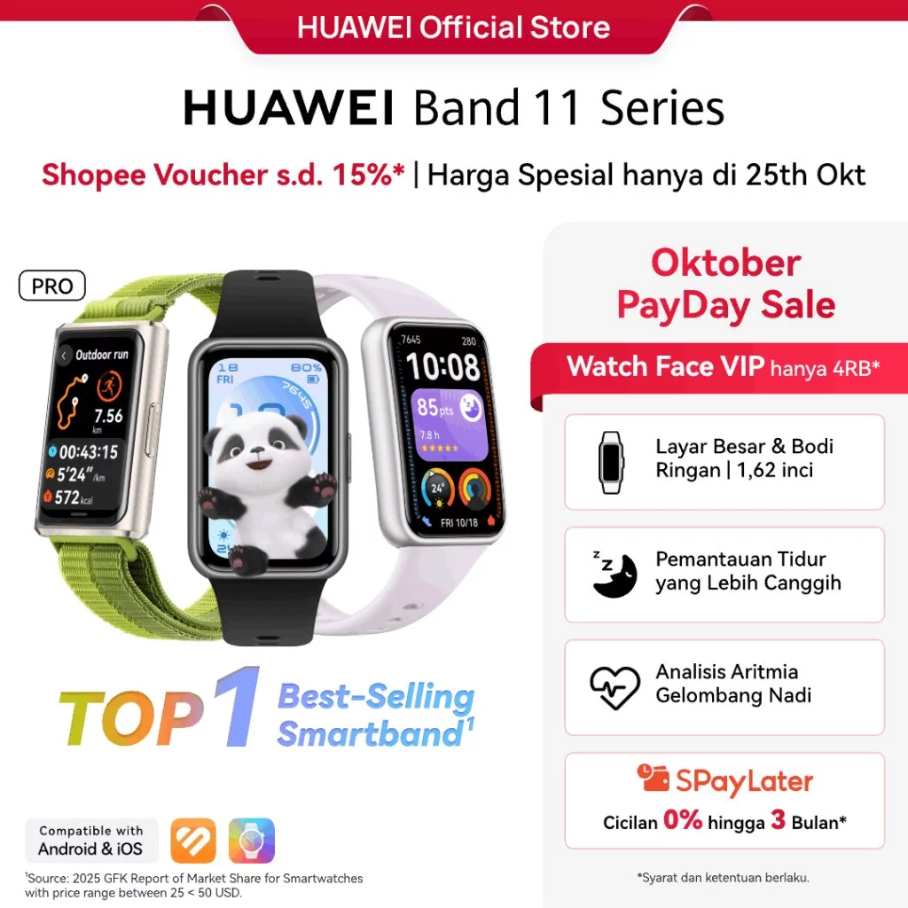 [Payday s/d 15%+200RB] HUAWEI Band 11 Series | 1.62”AMOLED Display | Enhanced Sleep