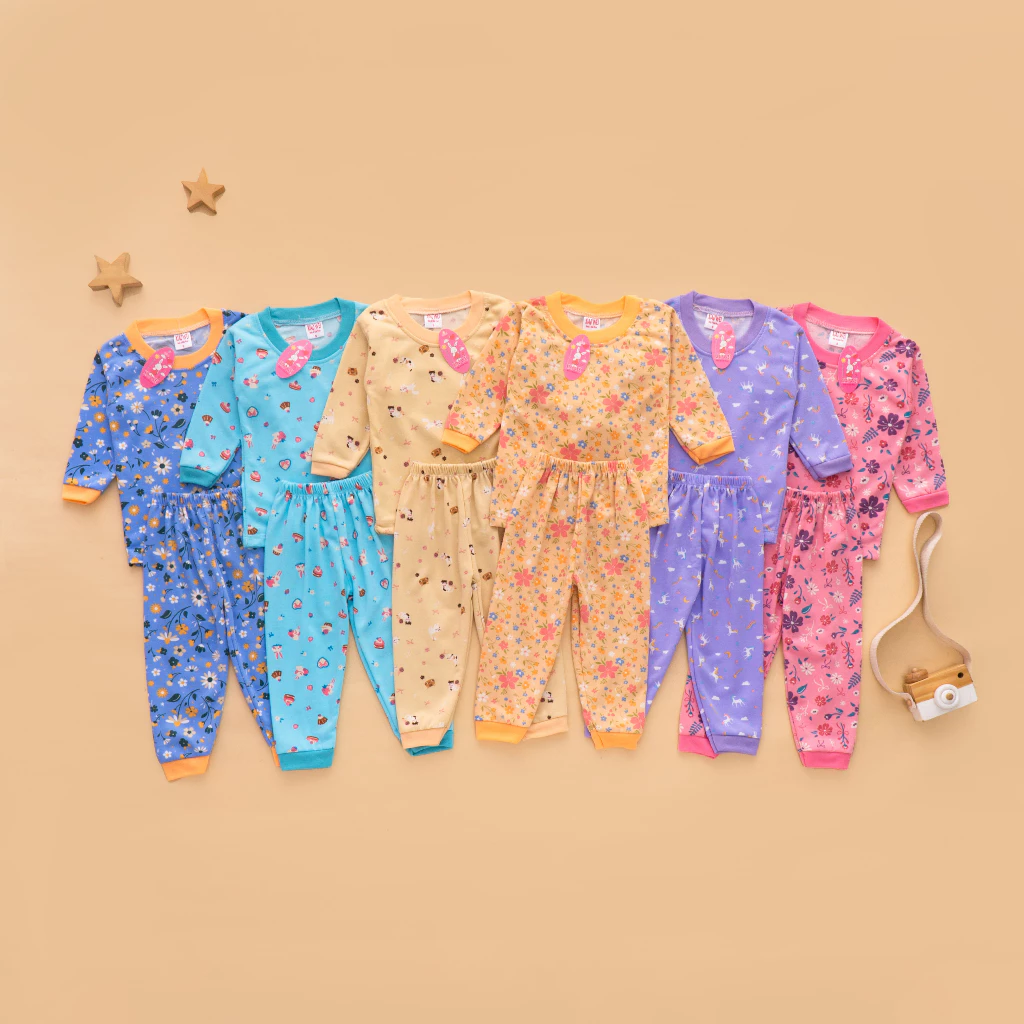 Setelan Anak & Bayi Flower Garden Pajamas/ Baju Anak Perempuan/ Baju Bayi / Setelan Bayi Perempuan / Baju Anak Perempuan / Setelan Bayi Perempuan / Baju Anak Anak / Pakaian Anak / Pakaian Bayi Usia 0 - 4 Tahun