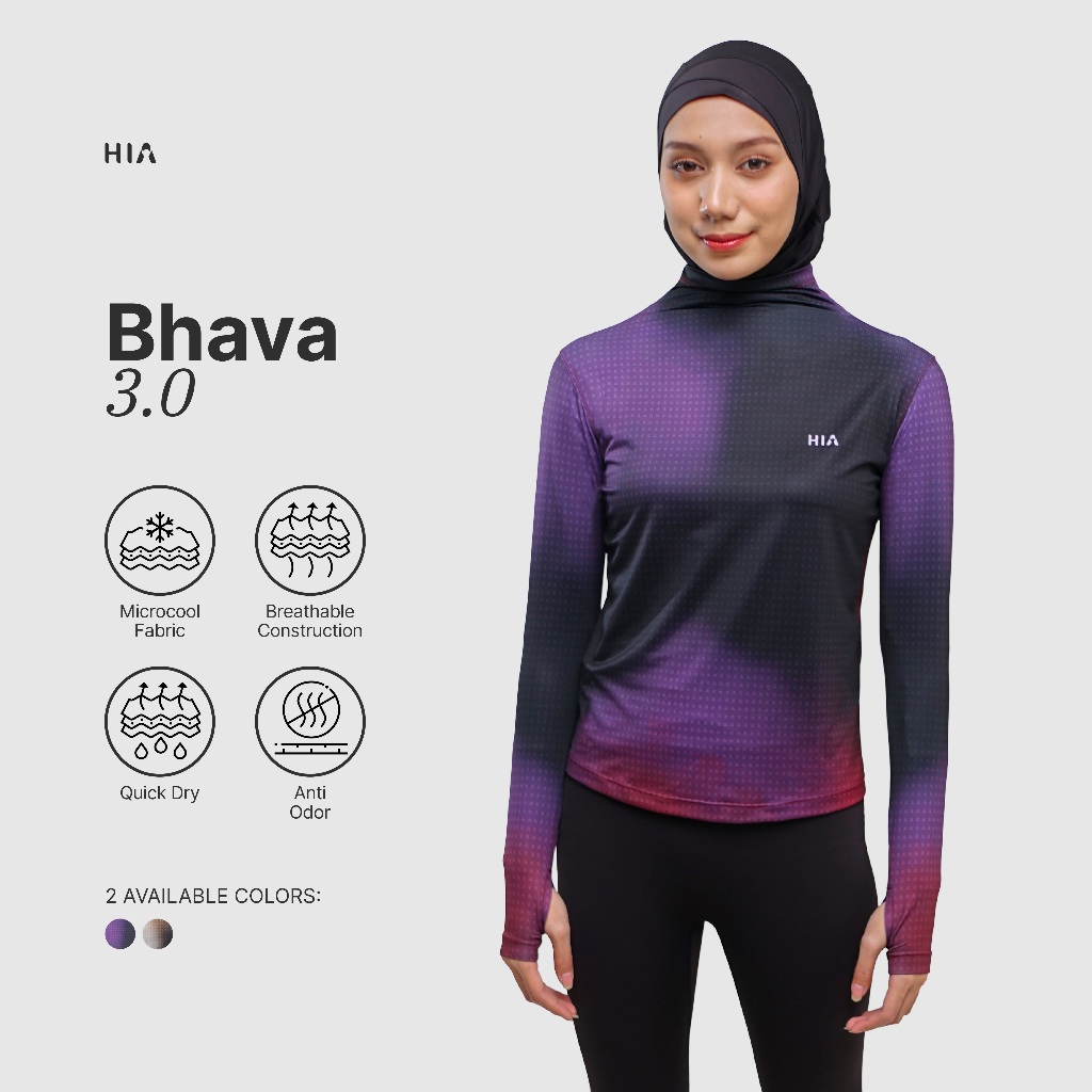 HIA Everywear - Bhava Printed Shirt 3.0 | Baju Olahraga Wanita Running Jogging Hiking