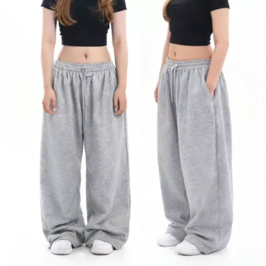 Qeela.Official - Sweatpants Loose Baggy Highwaist Celana Panjang Daily Wanita Training