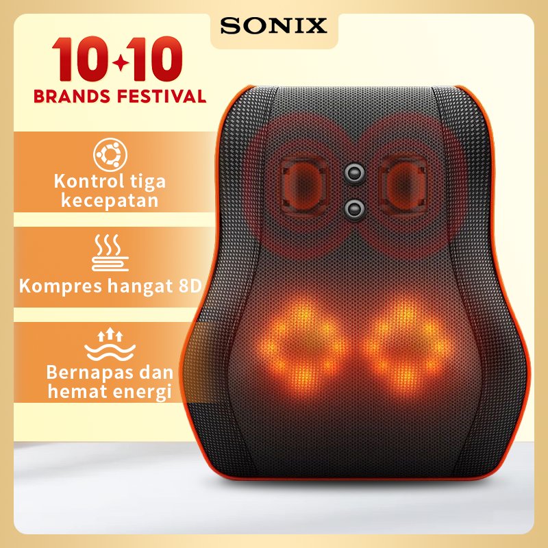 Sonix Bantal Pijat Massage SMS02 Portable Alat Pijat Elektrik Terapi Pijat Bahu Dan