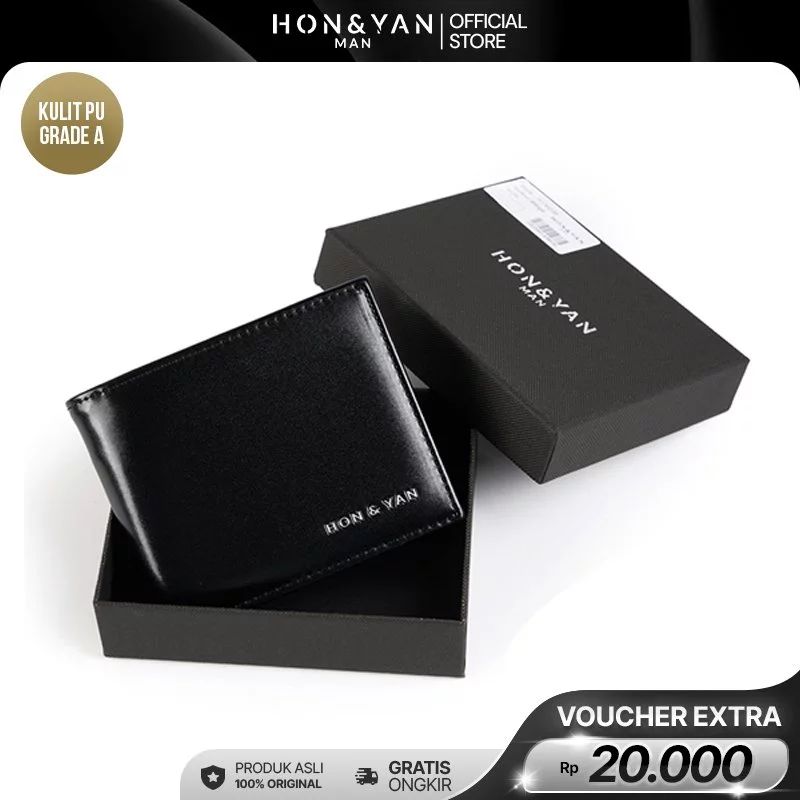 HONYAN MAN Dompet Pria Lipat Bahan Kulit PU Kualitas Premium Ozzie Wallet
