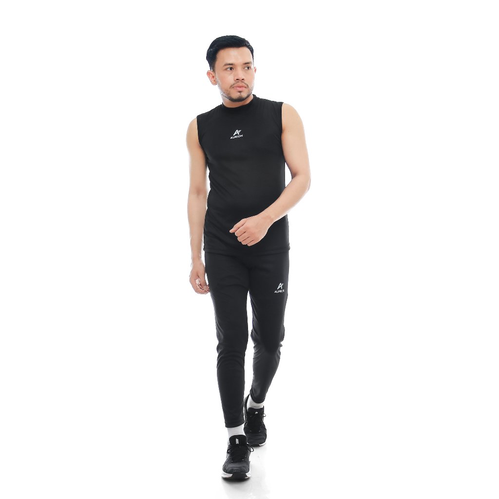 AURION Paket Hemat Lekbong Singlet dan Celana Legging Olahraga Sepakbola Futsal Lari Gym