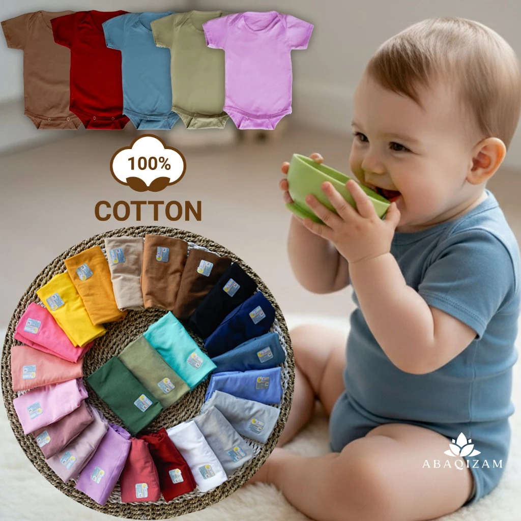Jumper Baju Bayi Katun polos Bodysuits Natural cotton jumpsuit baby newborn