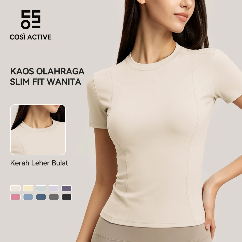 COSI ACTIVE Kaos Olahraga Wanita Lengan Pendek Tenis Cepat Kering Baju Sport Outdoor