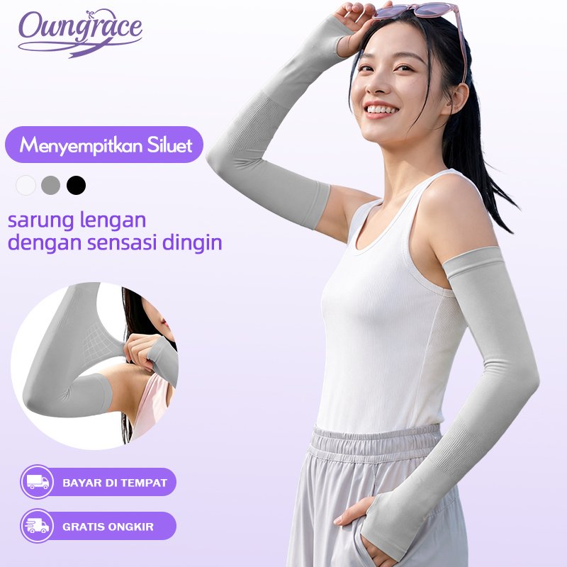 Owngrace Manset Anti UV UPF50+ Unisex Sarung Lengan Panjang Closed Palm Cooling untuk