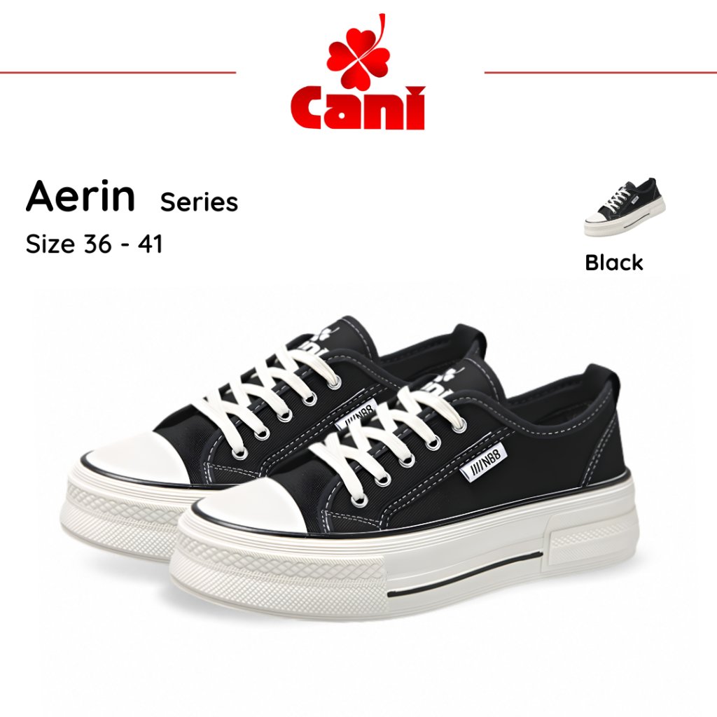 (GAJIAN SALE) Cani Aerin Sepatu Wanita | Sneakers Kanvas Bertali Casual Korean Style
