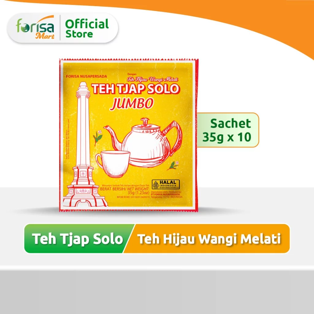 Teh Tjap Solo Jumbo (Teh Tubruk Instan) Renceng - 35gr x 10pcs