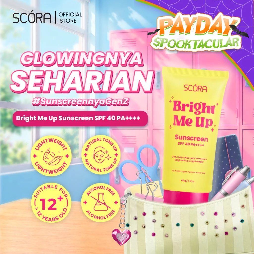 [Hero] SCORA Bright Me Up Sunscreen 40 gr Sunblock Mencerahkan Melindungi UV Menyerap