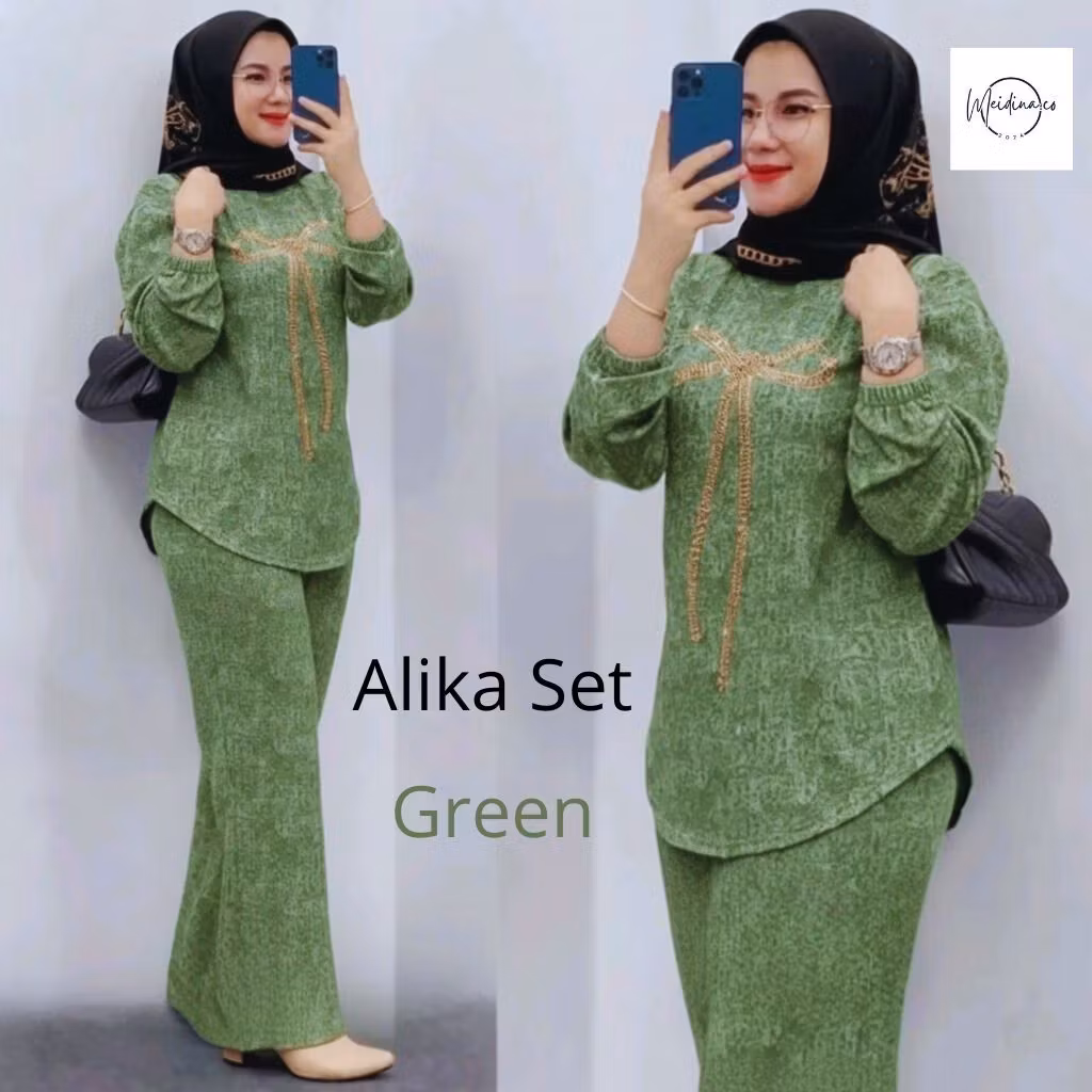 Setelan Wanita Jeans Soft Babyteri Premium One Set Kekinian Simpel Terbaru Lucinta