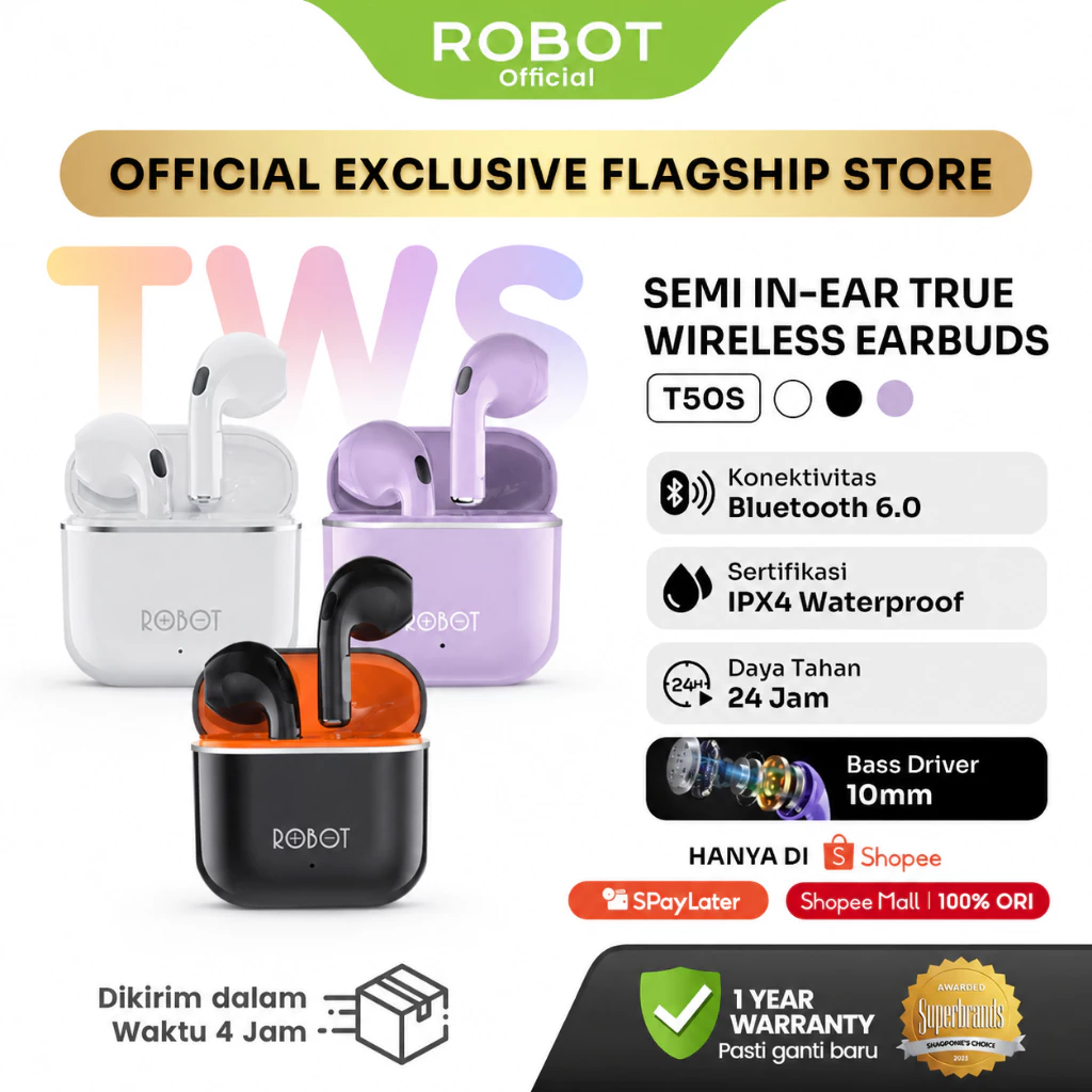 ROBOT T50S TWS Bluetooth 5.3
