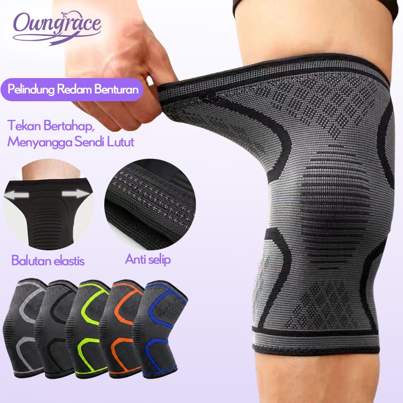 Owngrace Deker Lutut Knee Support Anti Slip Pelindung Lutut Olahraga Fitness Gym Basket