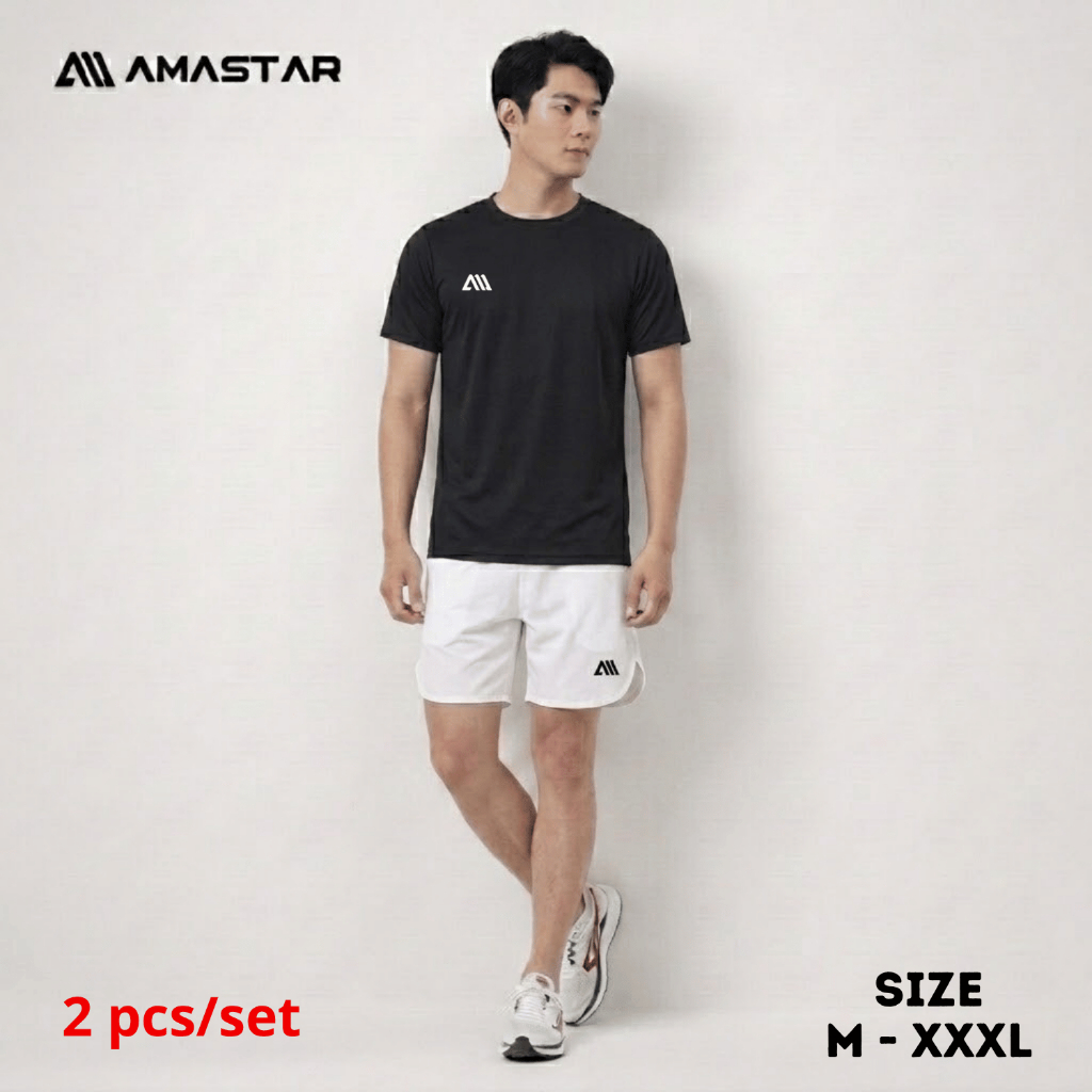 AMASTAR Aerosplit 1set Jersey Kaos Running Dan Celana Baju Olahraga Unisex