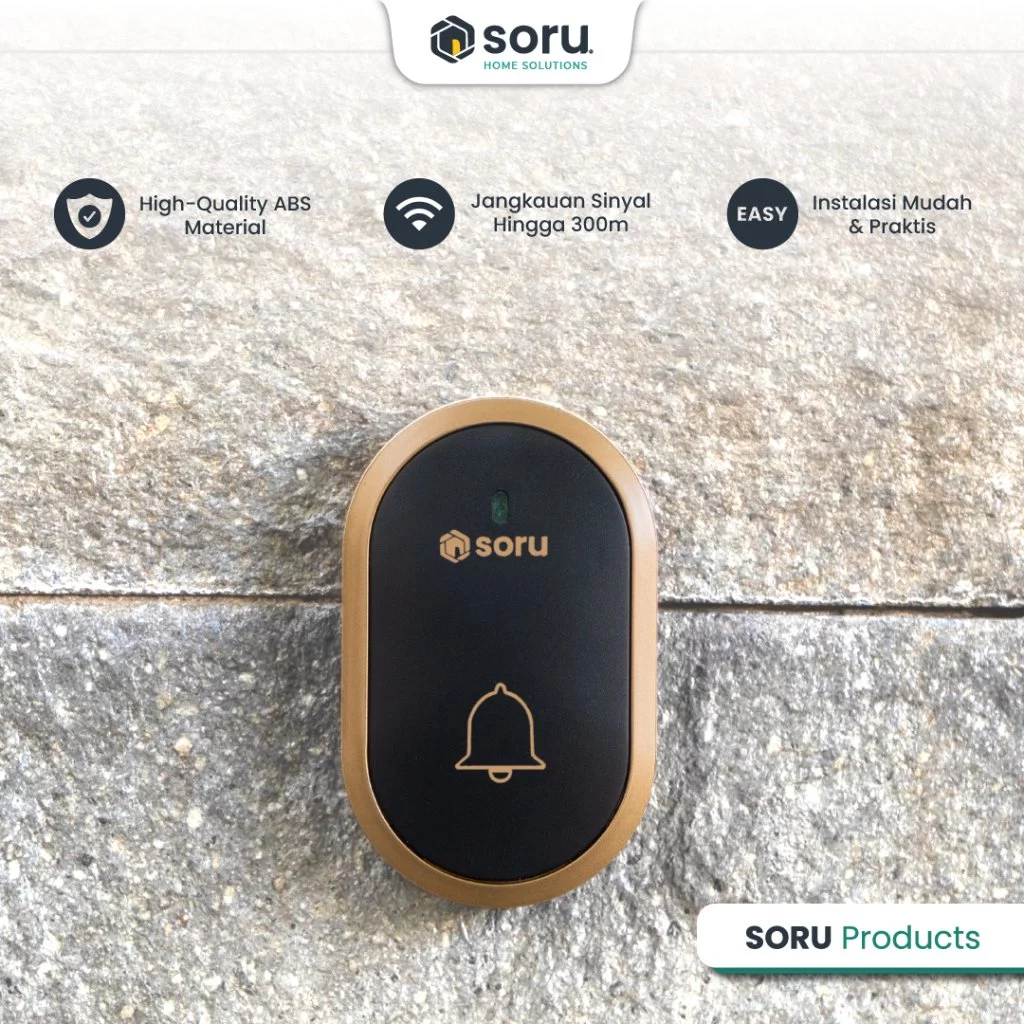 SORU - Bel Rumah Wireless Door Bell - Water Resistant 1 Receiver / 2 Receiver