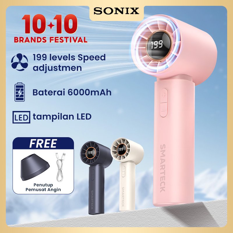 Sonix Mini Fan SF09 Portable handheld turbo fan 199 Gear Wind LED Digital Display Wind