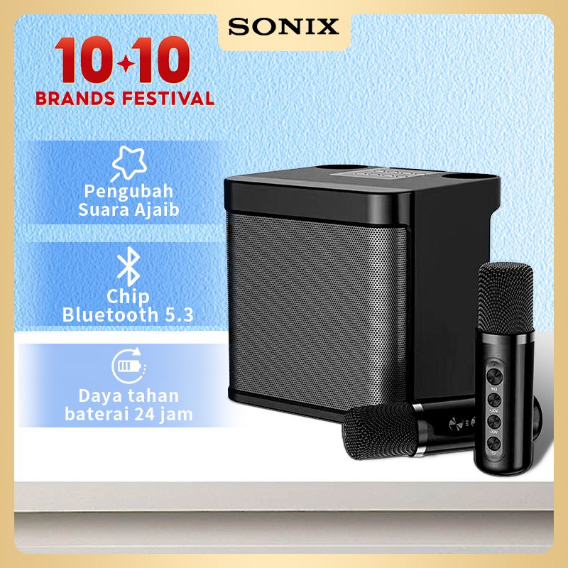 Sonix Speaker SK04 Bluetooth Karaoke 2Mic Speaker Aktif Full Bass Subwoofer 3D Stereo TV