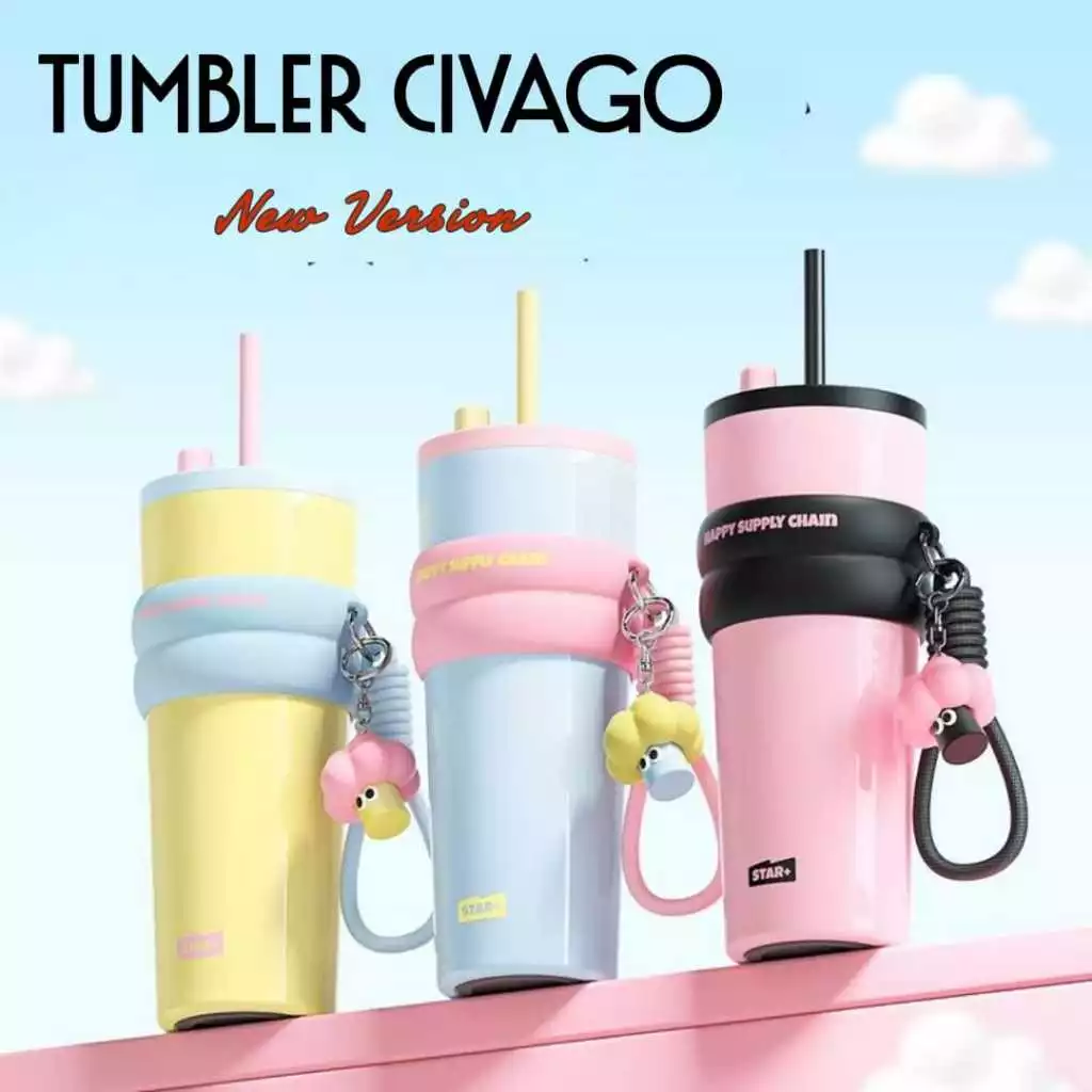 TUMBLER MACAROON TUMBLER GRADASI WITH HANDLE GANTUNGAN 710ML TUMBLER CUP AESTHETIC STAINLESS 316