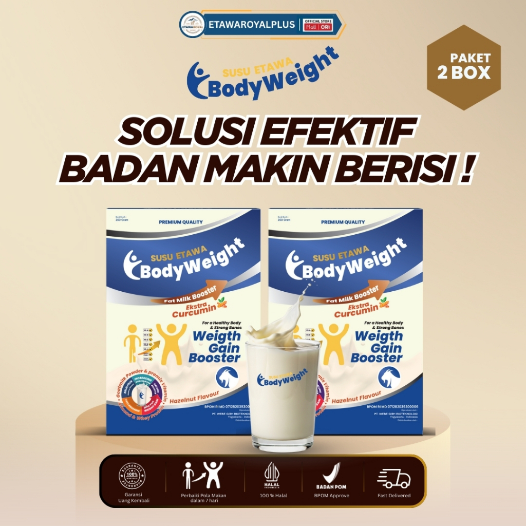 Susu Etawa Penggemuk Badan Terbaik BodyWeight Ekstra Curcumin Susu Kambing Etawa untuk