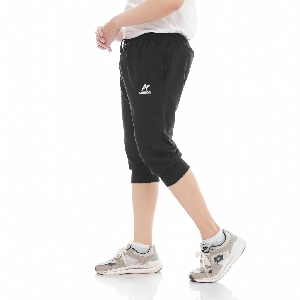 AURION Celana Jogger Selutut Babyterry Bawahan Olahraga Pria Wanita