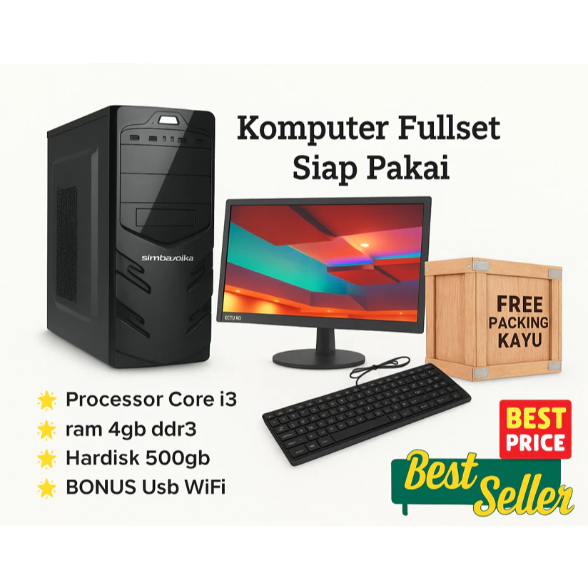 PC cpu Komputer core i5 core i3 core i7 Fullset siap pakai termurah