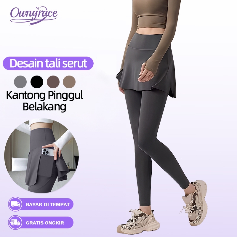 Owngrace Celana Olahraga Wanita Legging Celana Yoga Senam Lari Bersepeda Outdoor