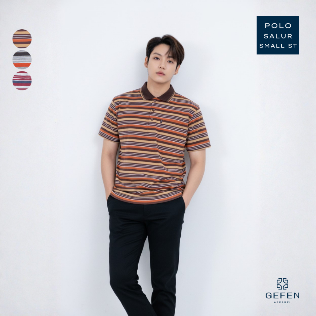 GEFEN - Kaos Polo Salur Pria Model Small Stripe