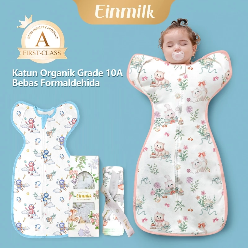 Einmilk Hadiah Sleepsack Bayi Bamboo Cotton Baby and Toddler Bedong (0-3 Years) 100% Cotton QSB223