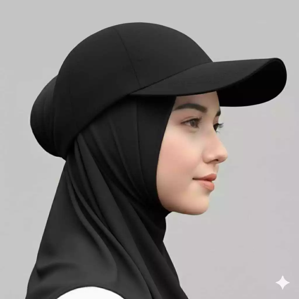 Topi Baseball Cup Sport Hijab Bolong Wanita Muslimah Korea Style Sporty Topi Golf