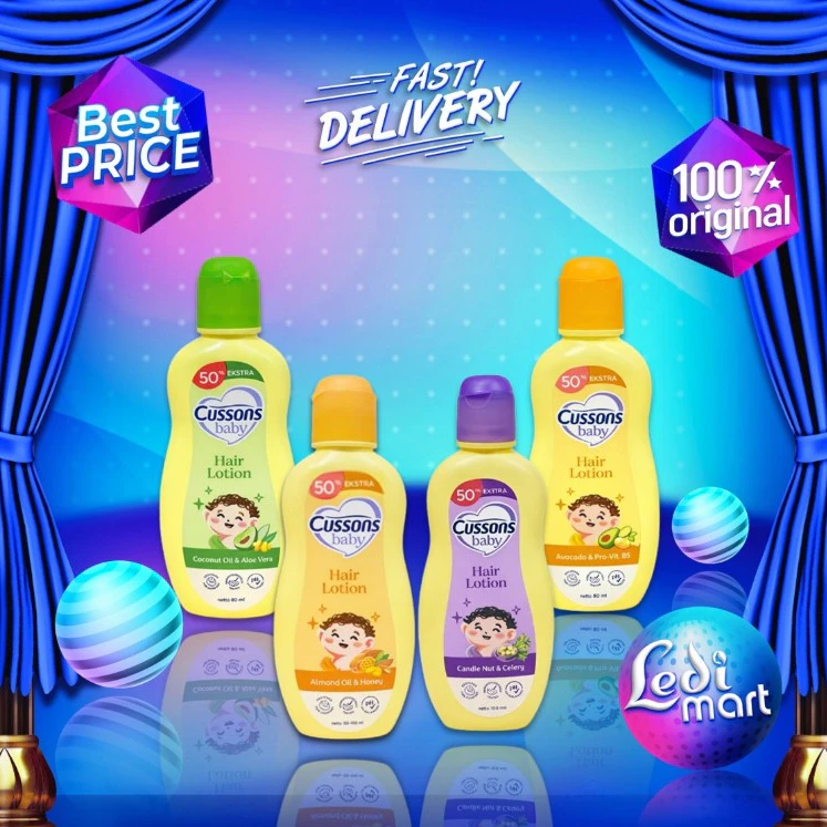 Cussons Baby Hair Lotion 50ml + 50ml - Cusson Minyak Rambut Bayi - Perawatan Rambut Bayi - LEDI