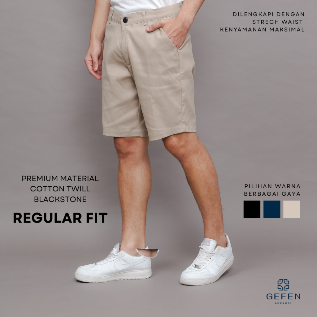 GEFEN - Celana Pendek Chinos Comfort Waist Strech