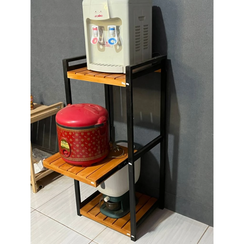 RAK SLEDING RAK DISPENSER 3 SUSUN tinggi 100 cm full finishing