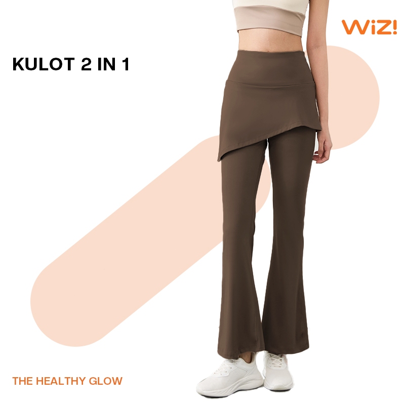 WiZi Legging Cutbray Olahraga Wanit Celana Rok Pilates Yoga 2 in 1 High Waist Pants